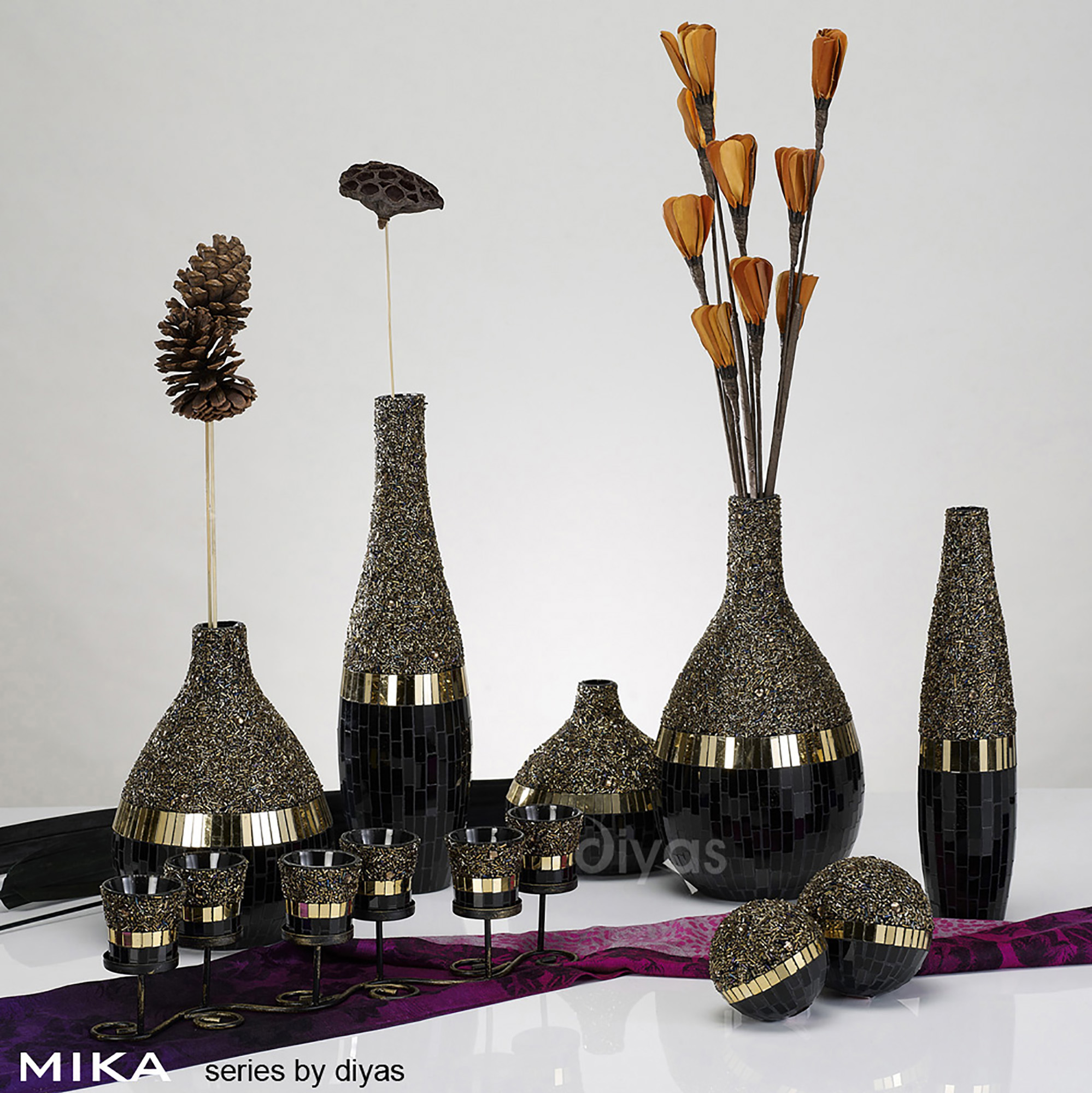 Mika Mosaic Art Glassware Diyas Home Decorative Balls